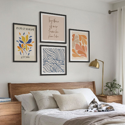 Billedvæg over sofa Moderne abstrakte blomster