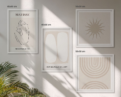 Billedsæt med ramme Stilfulde minimalistiske linjer