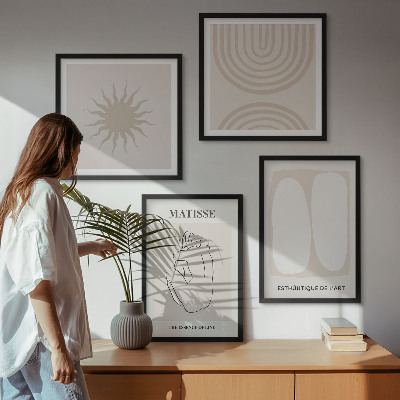 Billedsæt med ramme Stilfulde minimalistiske linjer