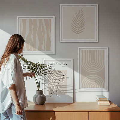 Billedsæt med ramme Abstrakte boho-dekorationer