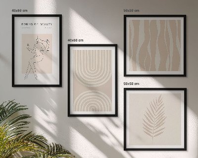 Billedsæt med ramme Abstrakte boho-dekorationer