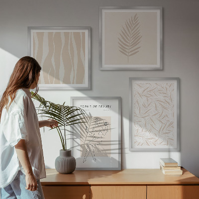 Billedsæt med ramme Minimalistiske plantemotiver