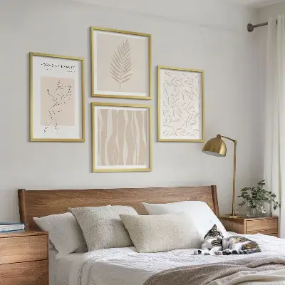 Minimalistiske plantemotiver billedsæt med ramme