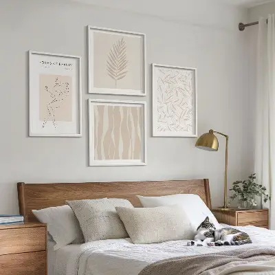 Minimalistiske plantemotiver billedsæt med ramme