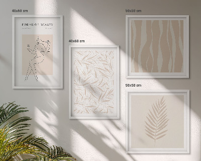 Billedsæt med ramme Minimalistiske plantemotiver