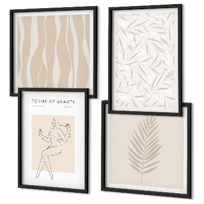 Billedsæt med ramme Minimalistiske plantemotiver