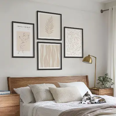 Minimalistiske plantemotiver billedsæt med ramme