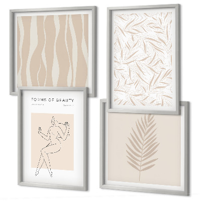 Billedsæt med ramme Minimalistiske plantemotiver