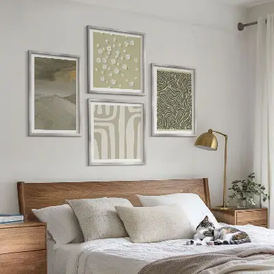 Abstrakte boho-mønstre billedsæt med ramme