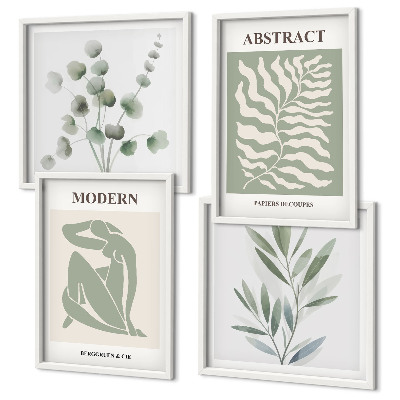 Billedsæt med ramme Matisse design boho planter
