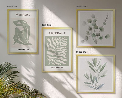 Billedsæt med ramme Matisse design boho planter