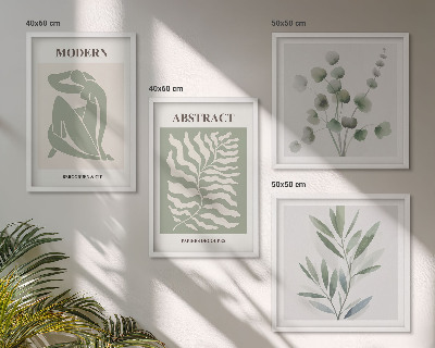 Billedsæt med ramme Matisse design boho planter