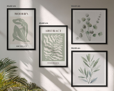 Billedsæt med ramme Matisse design boho planter