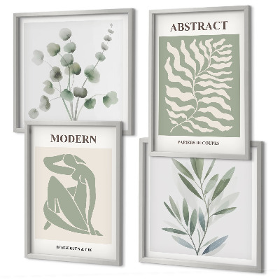 Billedsæt med ramme Matisse design boho planter