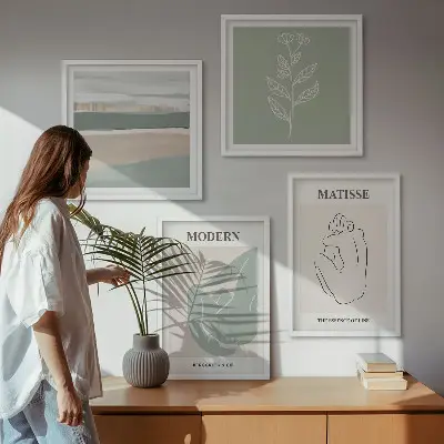 Abstrakte planteformer billedsæt med ramme
