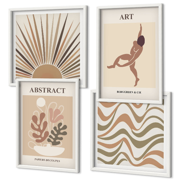 Billedvæg over sofa Matisse boho abstrakte mønstre