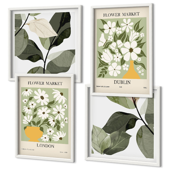 Billedsæt med ramme Blomstermønstre London Dublin