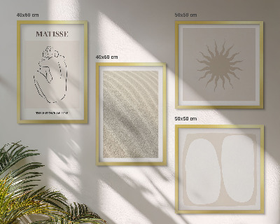 Billedvæg over sofa Minimalistiske sandbølger