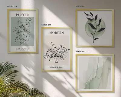 Blomster i en moderne vase billedvæg over sofaen