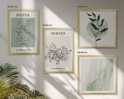 Billedvæg over sofa Blomster i en moderne vase