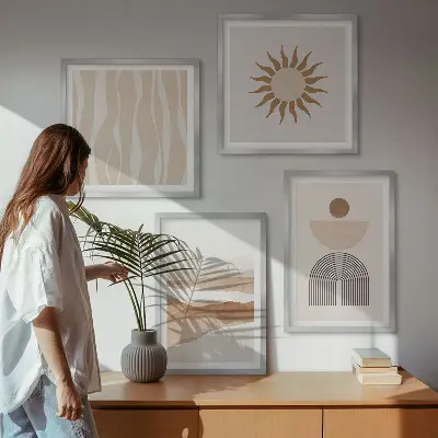 Abstrakt landskabsgeometri billedsæt med ramme