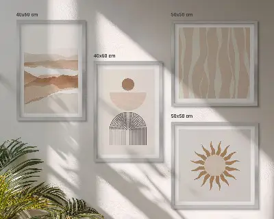 Abstrakt landskabsgeometri billedsæt med ramme