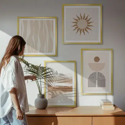Abstrakt landskabsgeometri billedsæt med ramme