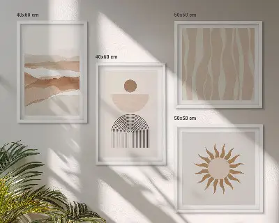 Abstrakt landskabsgeometri billedsæt med ramme