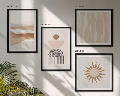 Abstrakt landskabsgeometri billedsæt med ramme