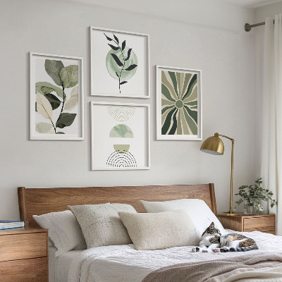 Billedvæg over sofa Plantens geometriske former