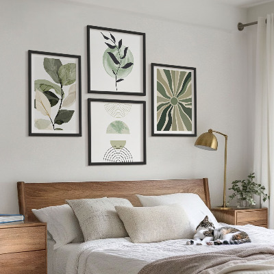 Billedvæg over sofa Plantens geometriske former