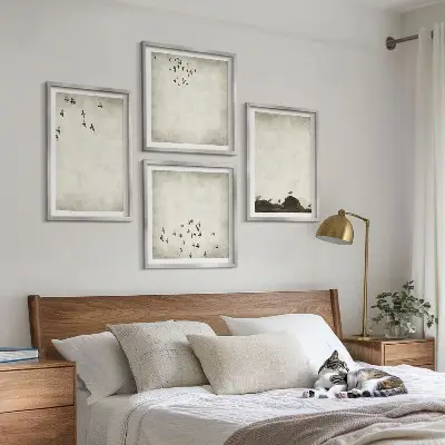 Minimalistisk fuglemaleri med ramme