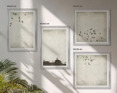 Minimalistisk fuglemaleri med ramme