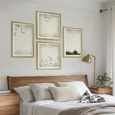Minimalistisk fuglemaleri med ramme
