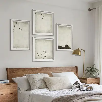Minimalistisk fuglemaleri med ramme