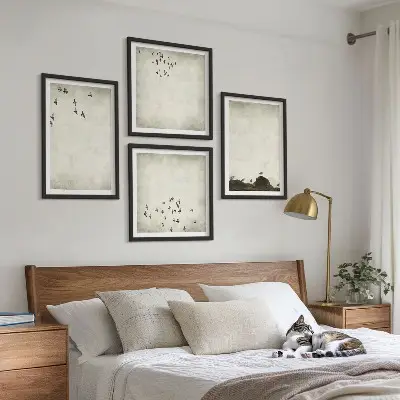 Minimalistisk fuglemaleri med ramme
