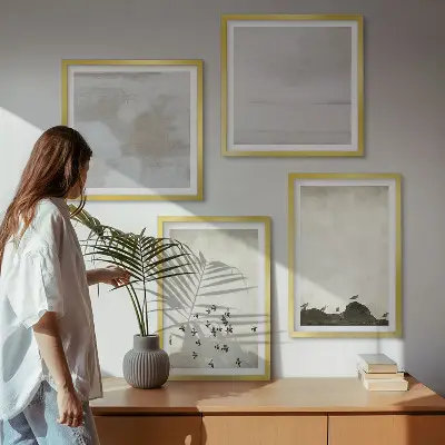 Minimalistiske fugle i flugt billedsæt med ramme