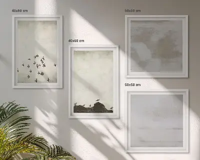 Minimalistiske fugle i flugt billedsæt med ramme
