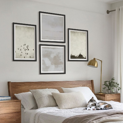 Billedsæt med ramme Minimalistiske fugle i flugt