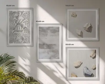 Moderne minimalistiske teksturer billedsæt med ramme