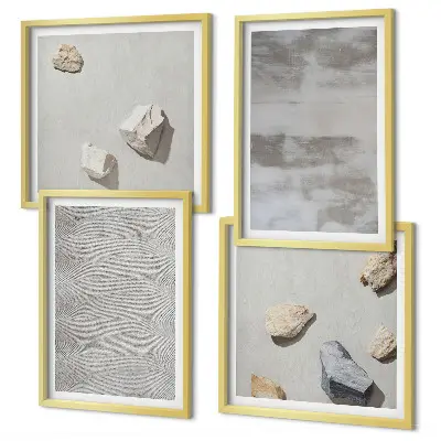 Moderne minimalistiske teksturer billedsæt med ramme