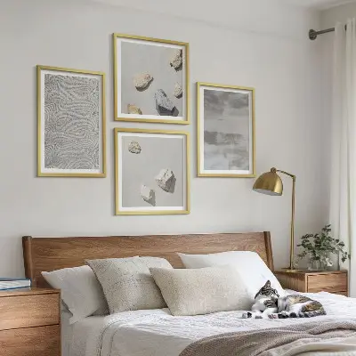 Moderne minimalistiske teksturer billedsæt med ramme