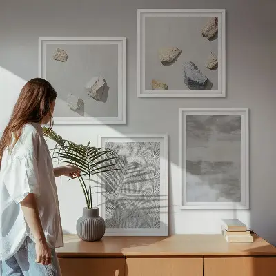Moderne minimalistiske teksturer billedsæt med ramme