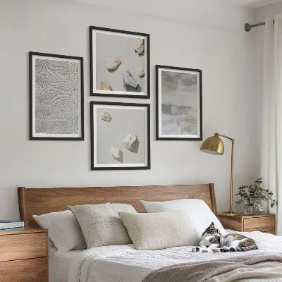 Moderne minimalistiske teksturer billedsæt med ramme
