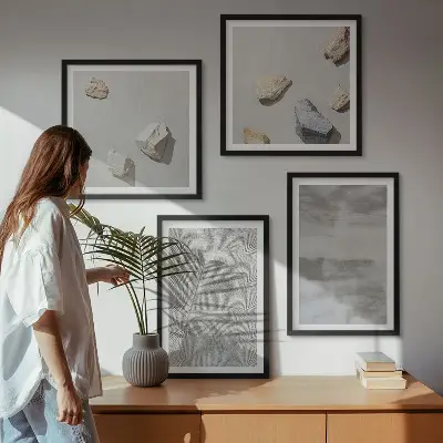 Moderne minimalistiske teksturer billedsæt med ramme