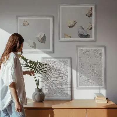 Geometriske papsten billedvæg til ophæng over sofaen