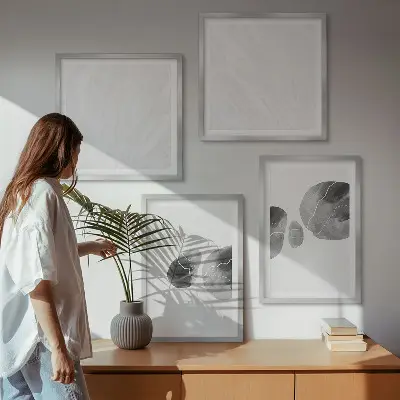 Abstrakt kunst på lærred vægdekoration til ophæng over sofa