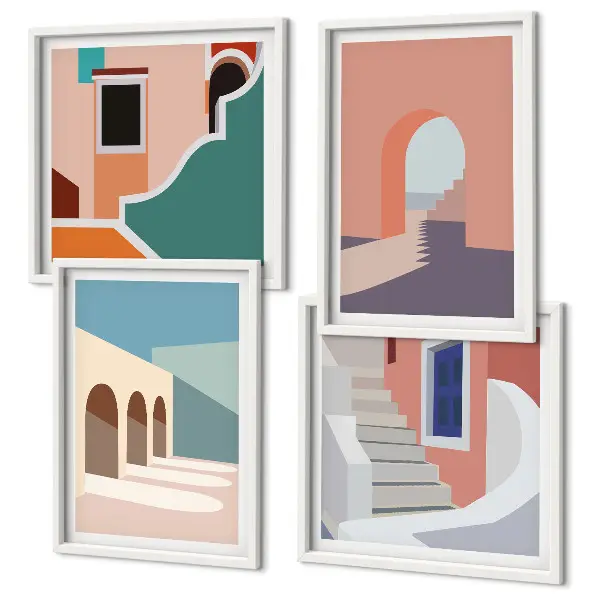 Pastel minimalistisk grafik billedsæt med ramme