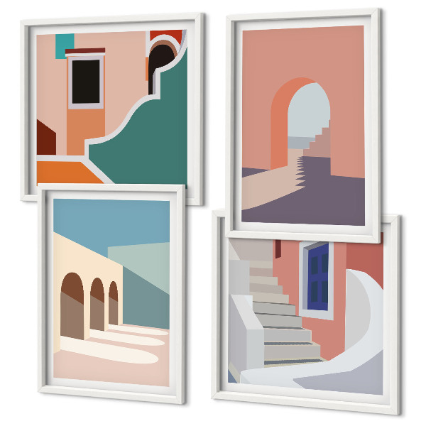 Billedsæt med ramme Pastel minimalistisk grafik