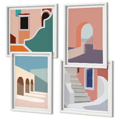 Pastel minimalistisk grafik billedsæt med ramme